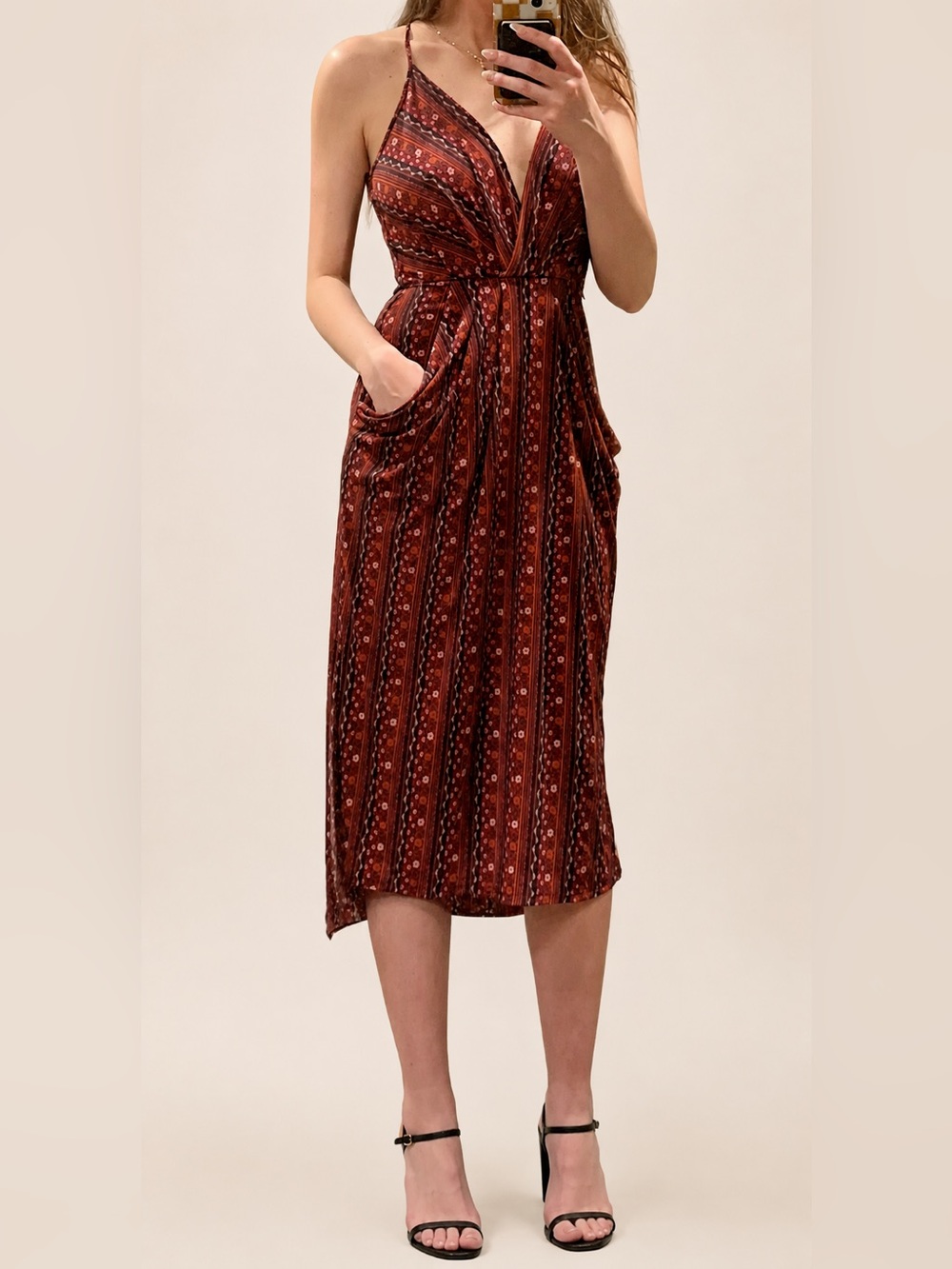 NWT BCBGeneration Faux Wrap MIDI Dress Size Small